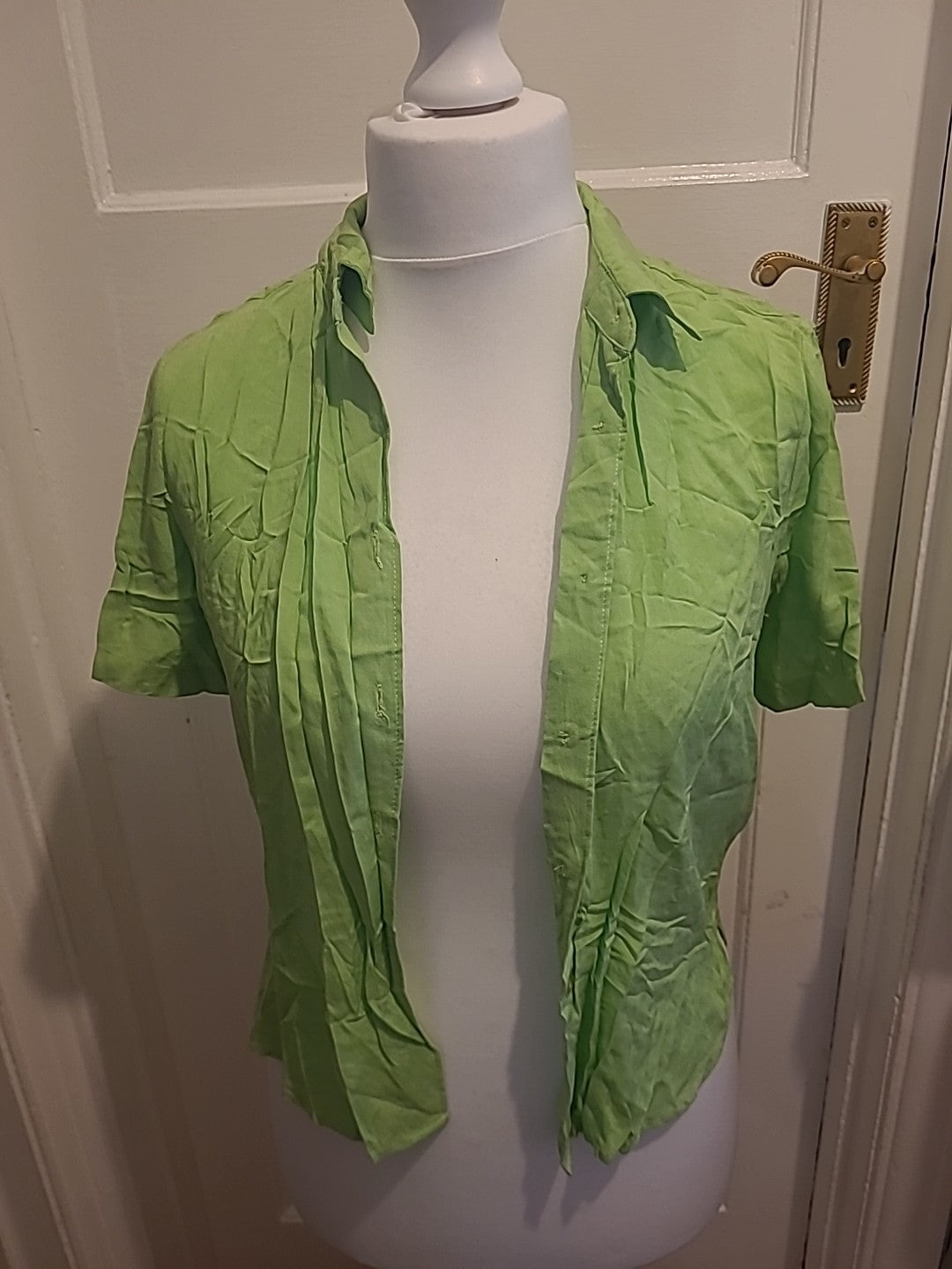 Ladies Oodji Size Euro 36 Green Short Sleeved Blouse
