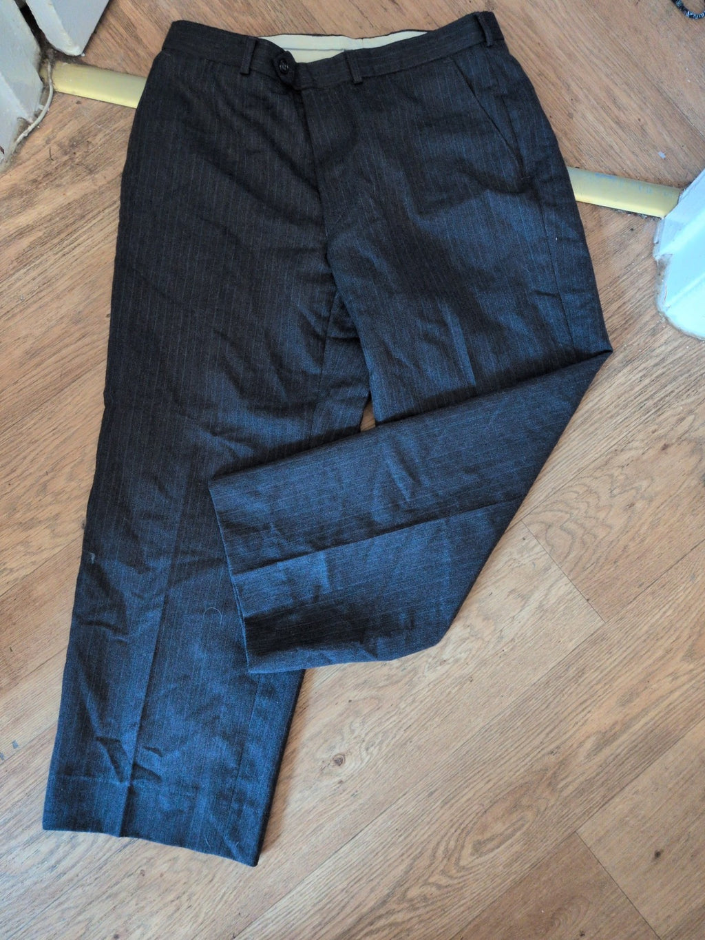 St Michael 34"/29" Grey Pinstripe Trousers
