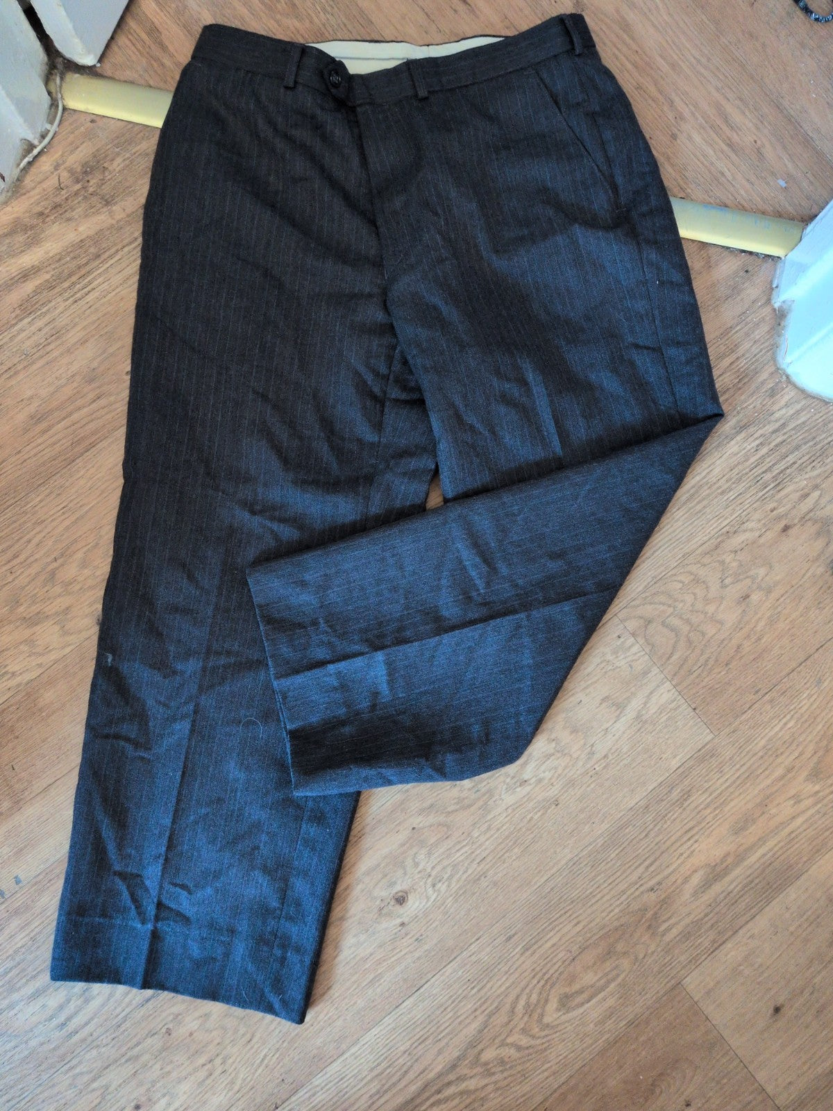 St Michael 34"/29" Grey Pinstripe Trousers