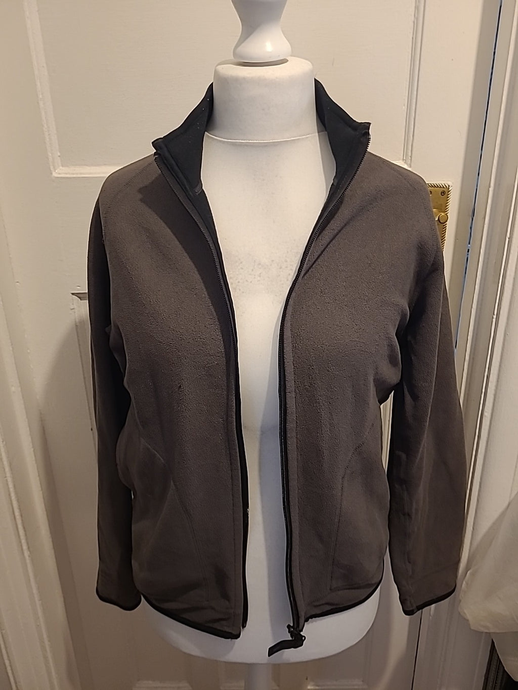 Ladies Size M Khaki Grey Zipped Jacket