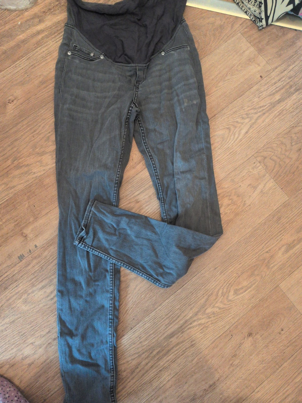 Medium Grey High Rib Super Skinny Maternity Jeans