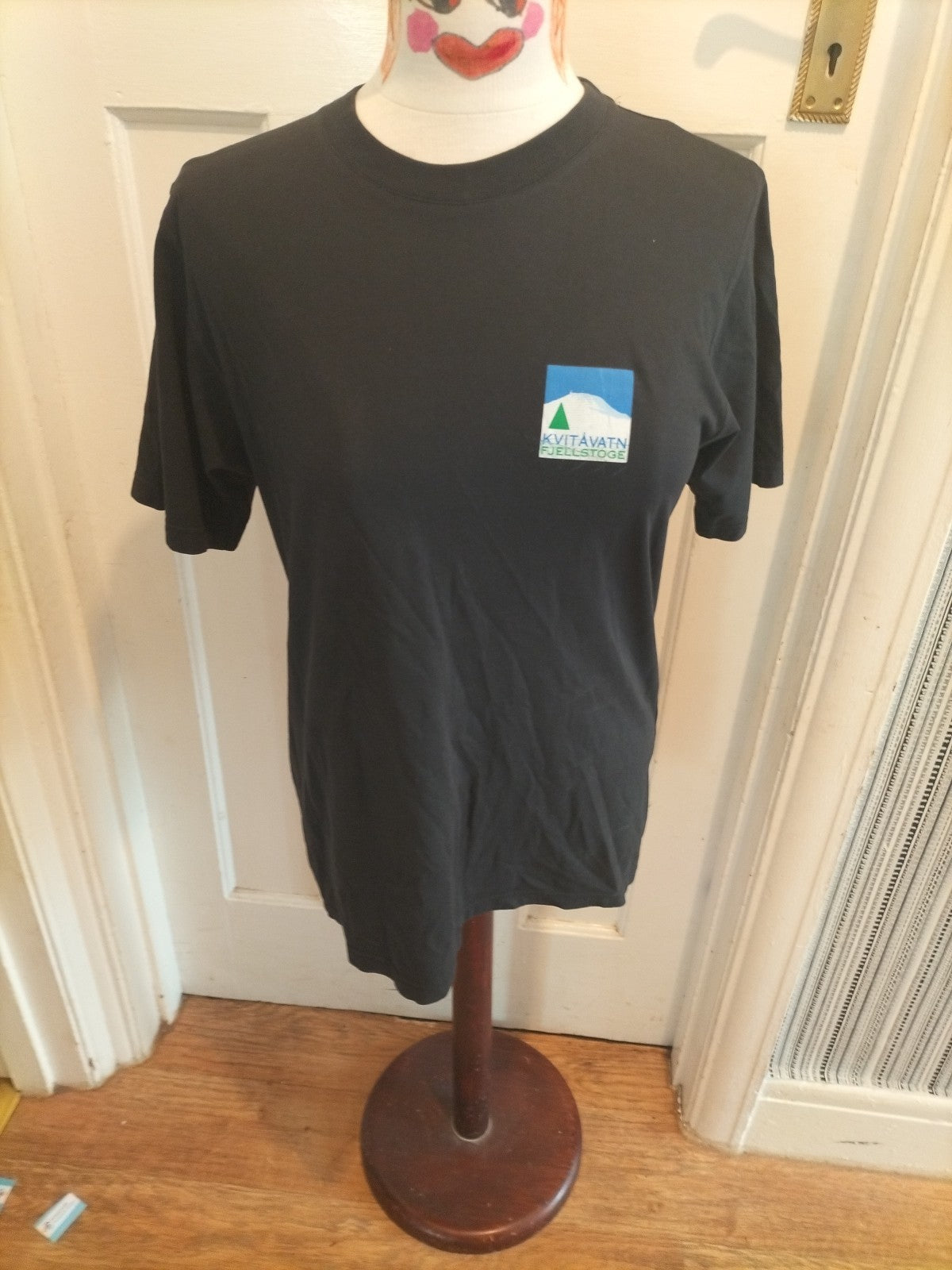 Ladies Green Cotton Size XS black Short Sleeved Tshirt
