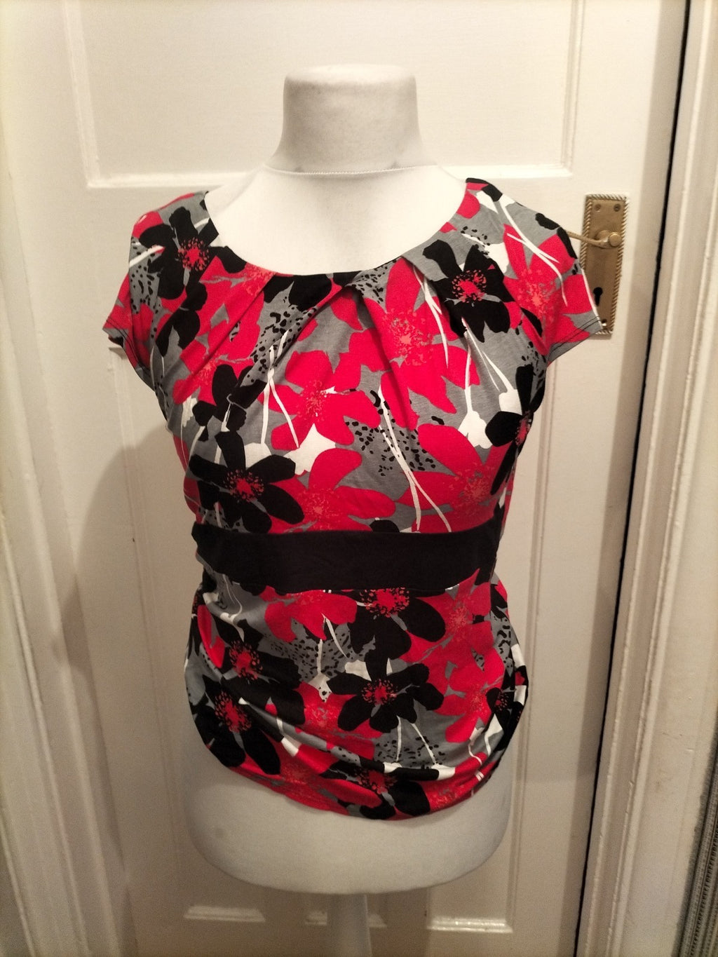 Ladies Per Una Size 12 Pink Floral Lined Sleeveless Blouse