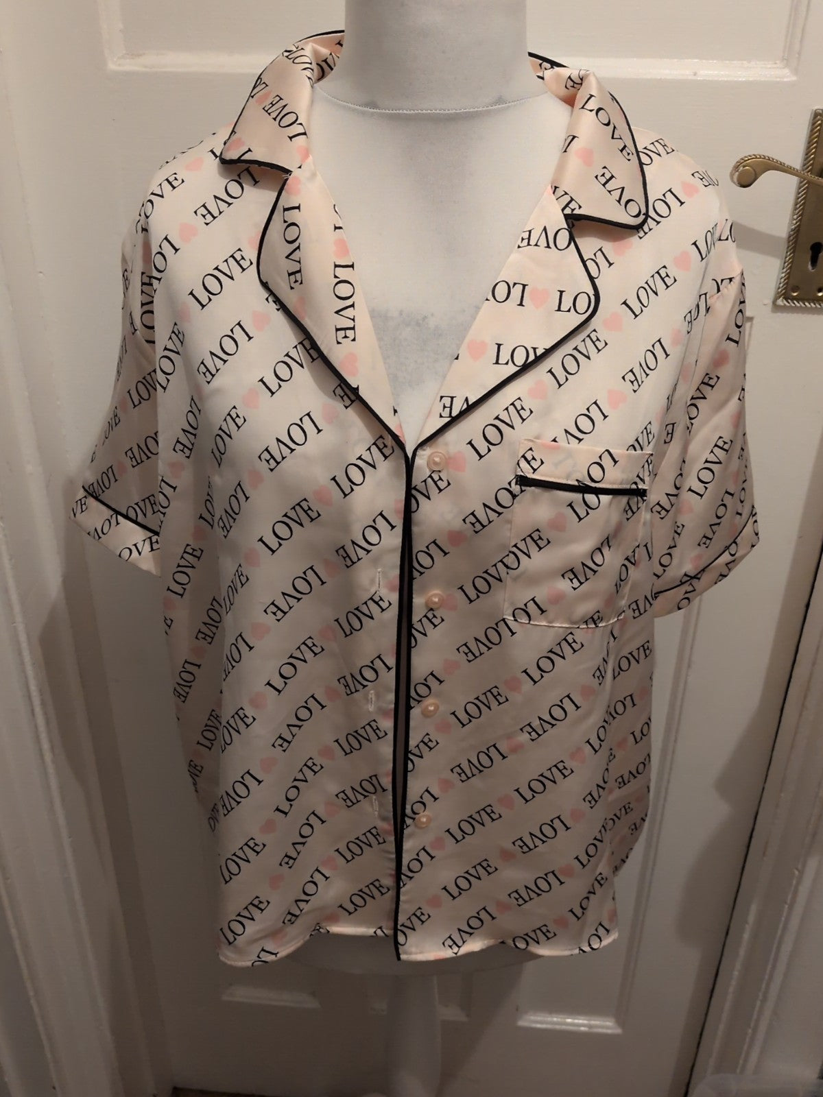 Brand New Primark 14-16 Pink Pyjama Top "Love"