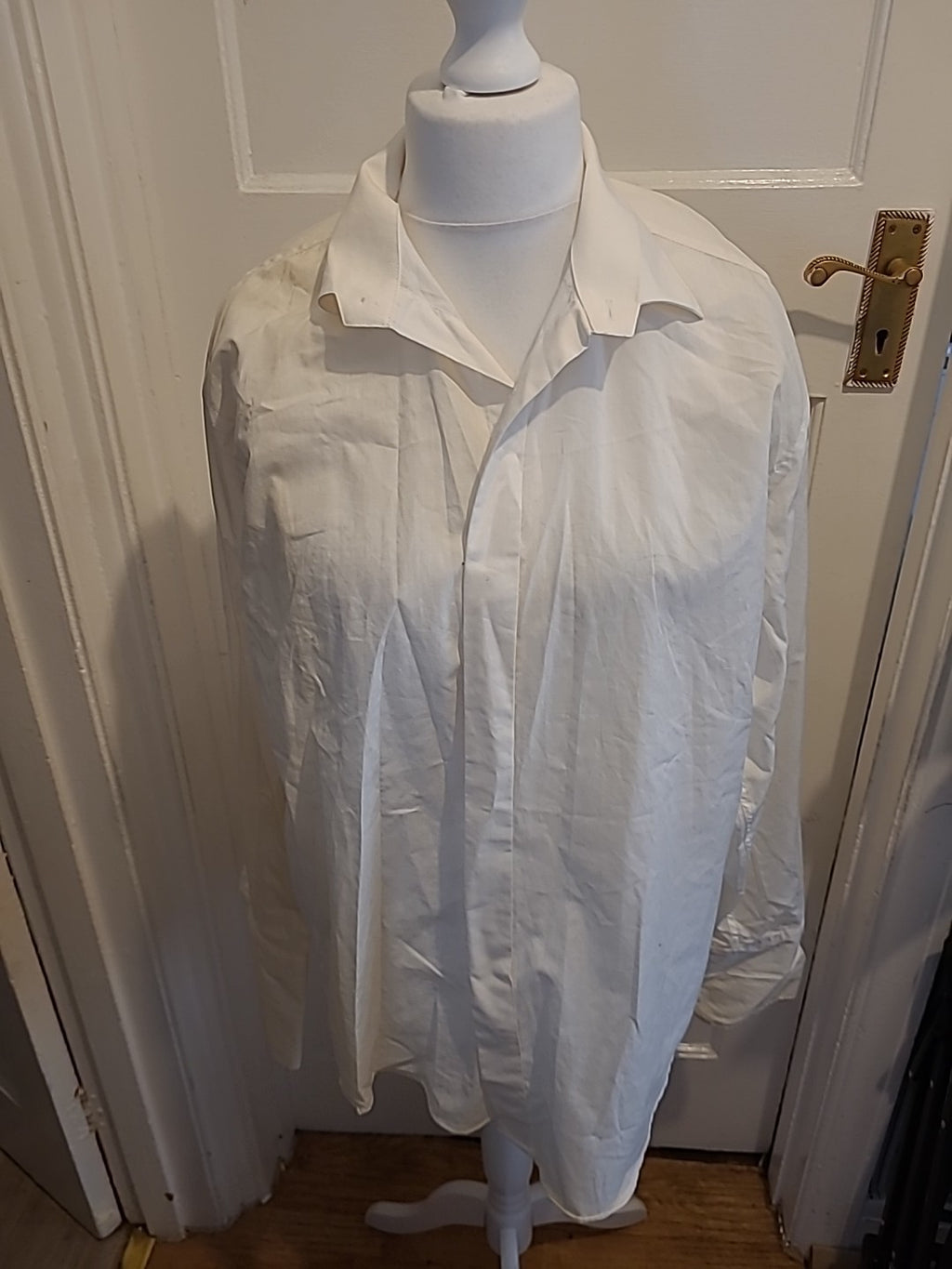 Mens Colin Ross Size 17.5" Ivory Long Sleeved Shirt