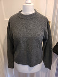 Ladies H&M Size Small Grey Fluffy Long Sleeved Jumper