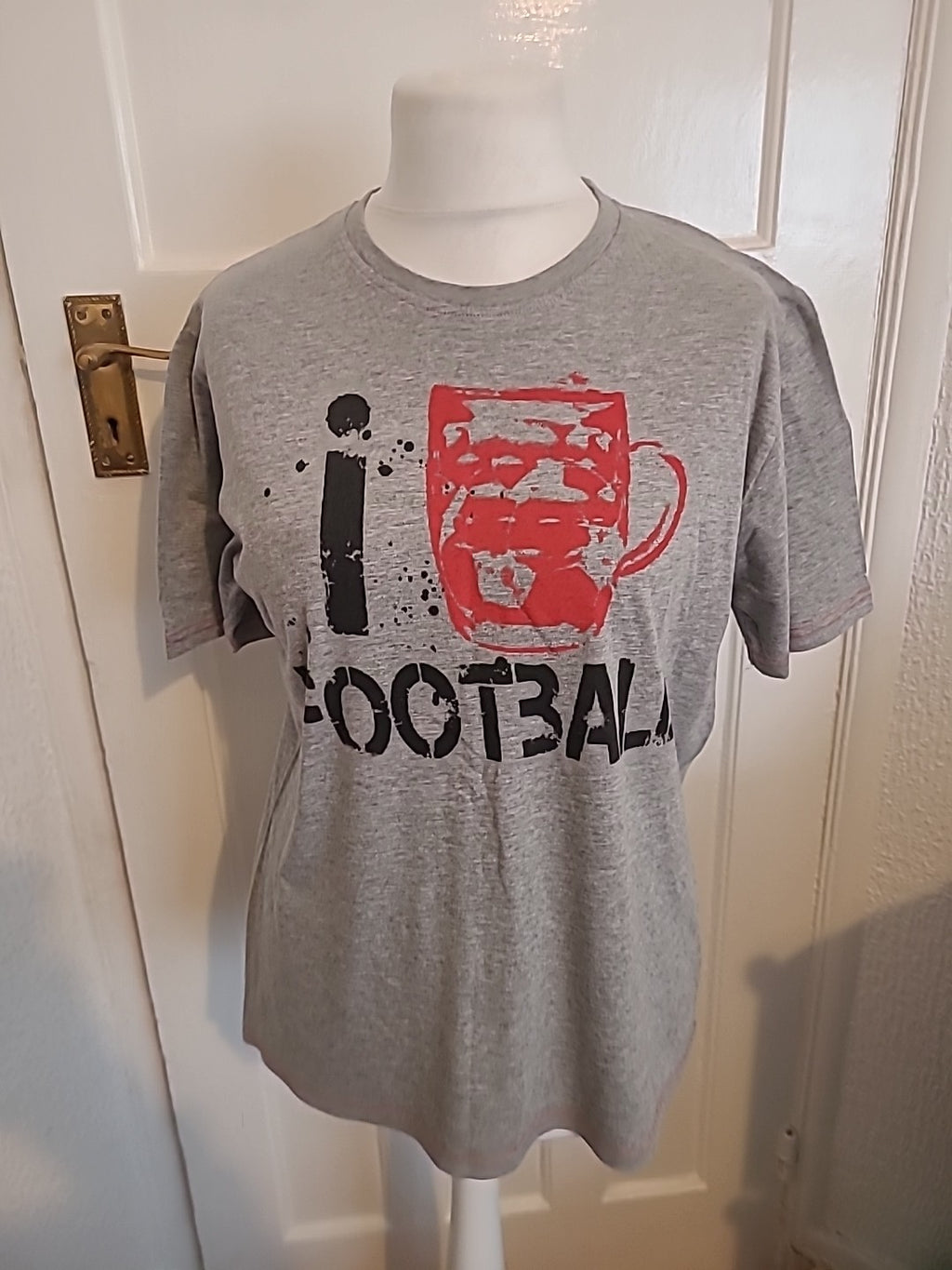 Mens George Size M Grey Football Tshirt Short Sleeved