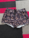 2XL Black And Brown Butterfly Pyjama Sleep Shorts