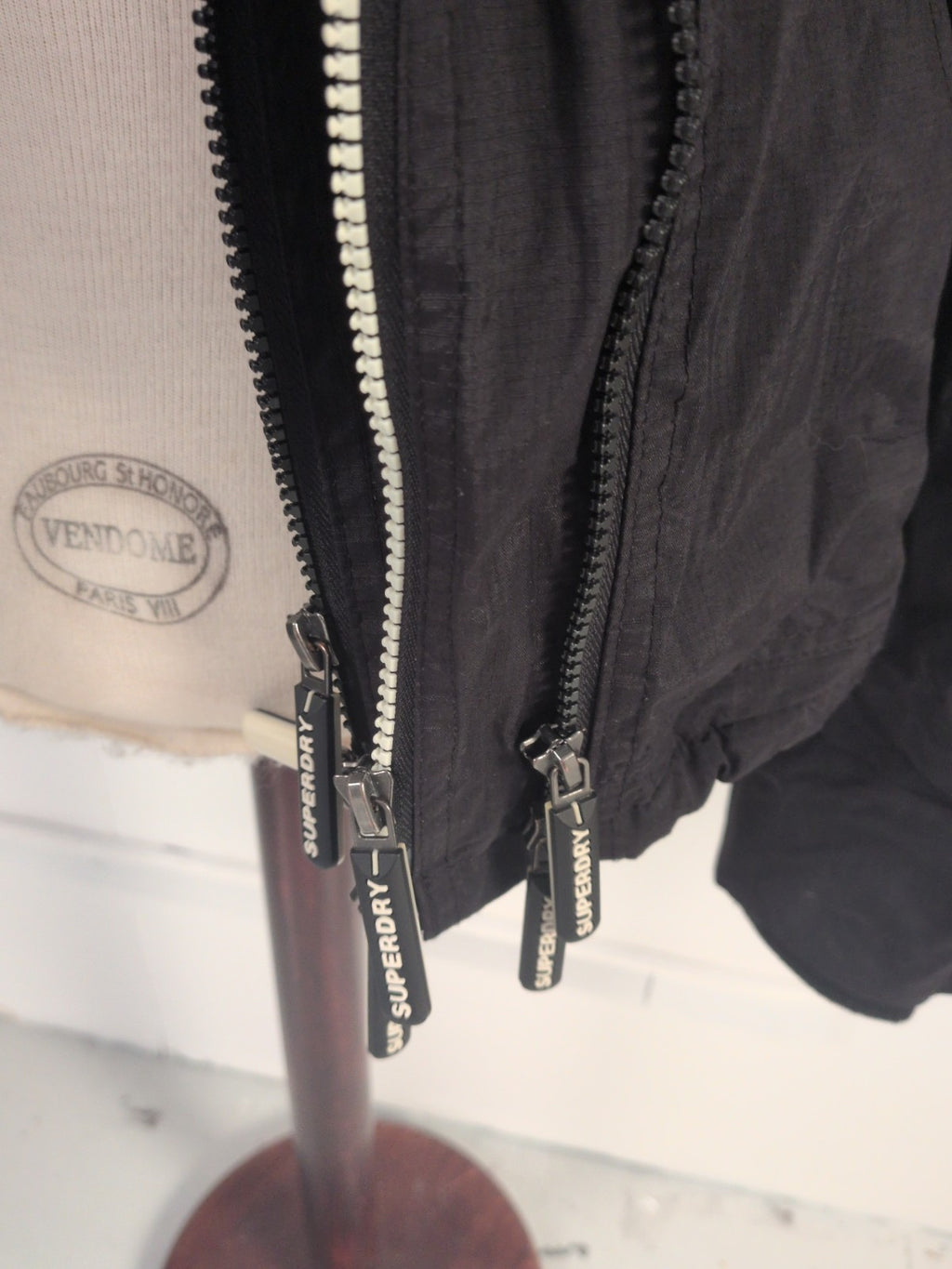 Superdry 2XS Black "Wind Attacker" Fleece Lined Coat