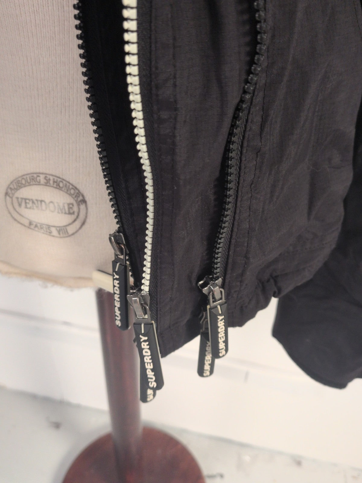 Superdry 2XS Black "Wind Attacker" Fleece Lined Coat