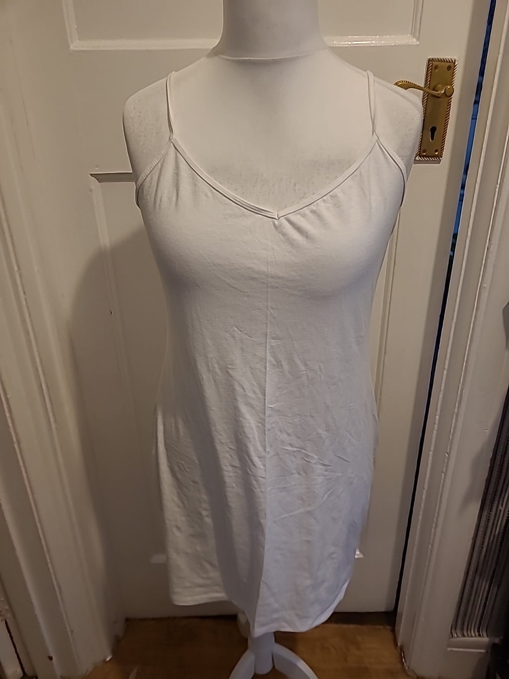Ladies Primark Size 20 White Long Line Cami
