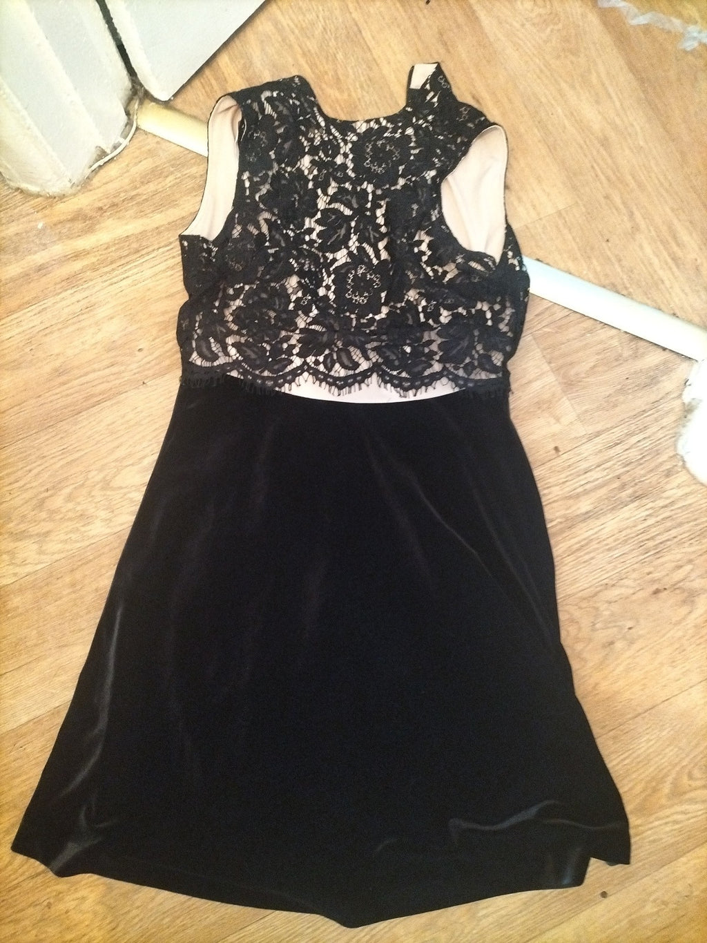 Ladies Next 6 Size Pale Pink And Black Lace Sleeveless Dress