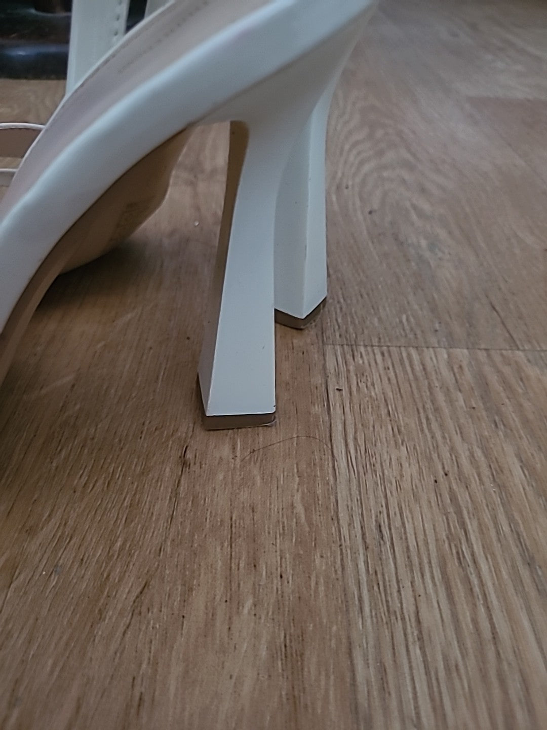 Ladies Prettylittlething Size 5 Uk Cream Open Toe Heel(Few Marks)
