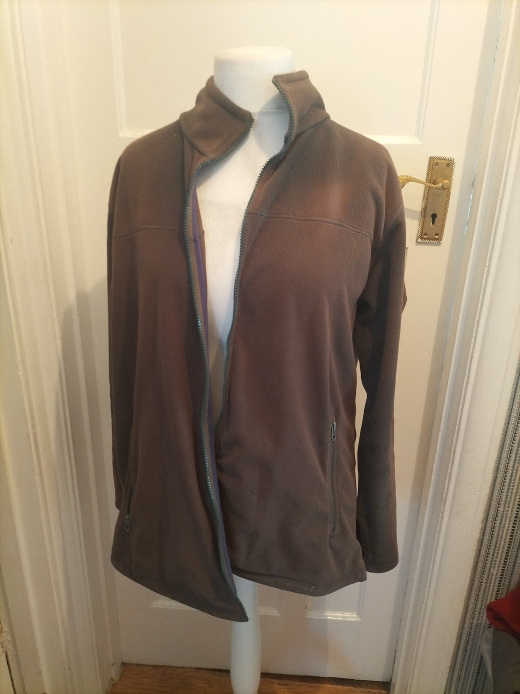 Mens James Pringle Size L Khaki Full Zip Jumper