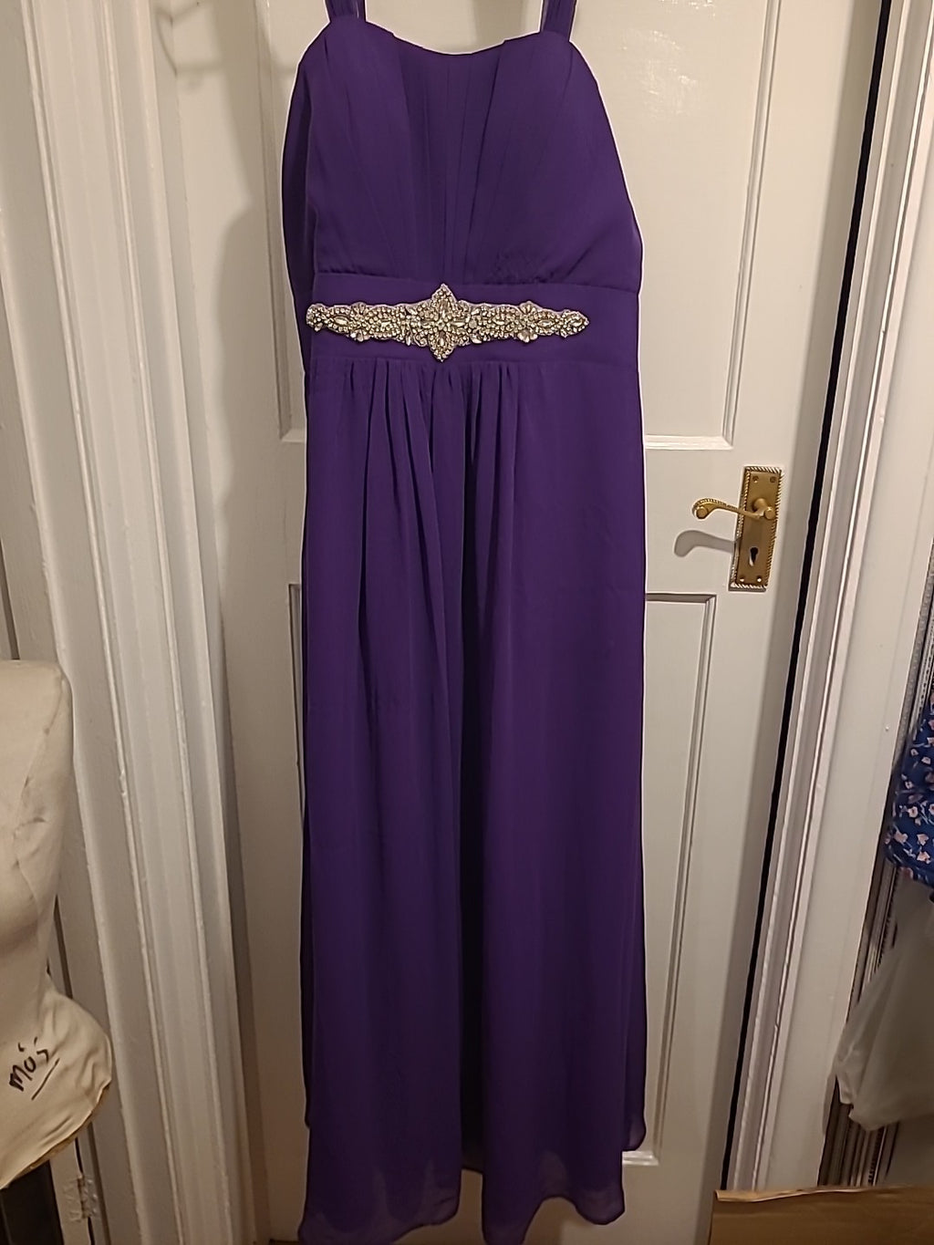 Ladies Angel Fashion Size 2XL Purple Diamonte Prom Evening Dress