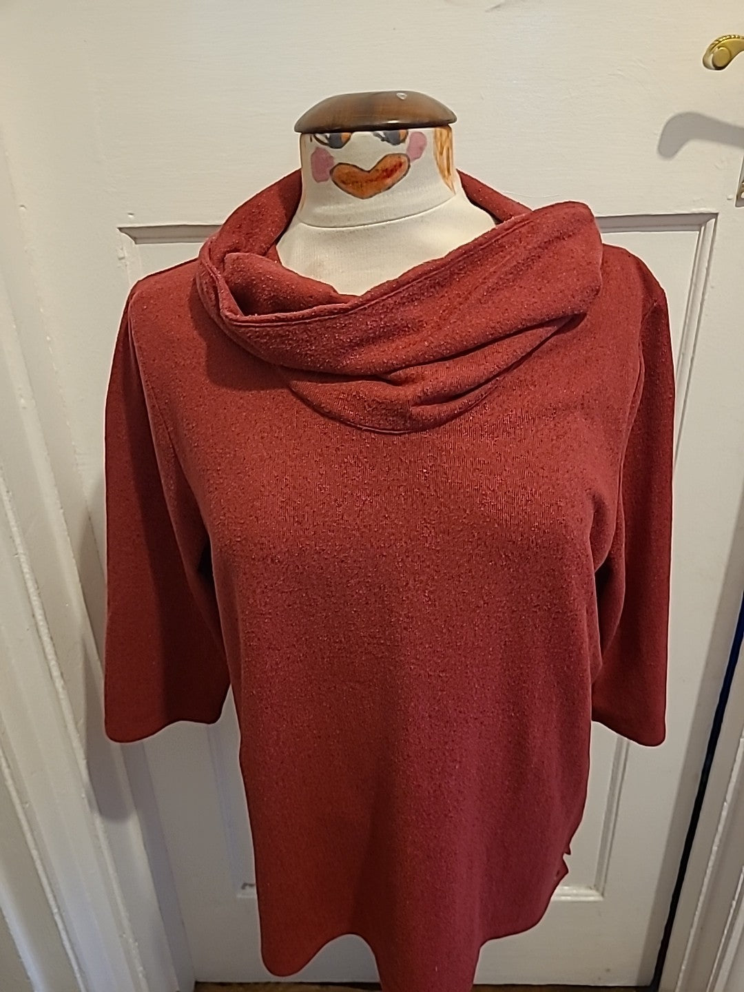 Ladies Tigi Size 14/16 Red High Neck Jumper