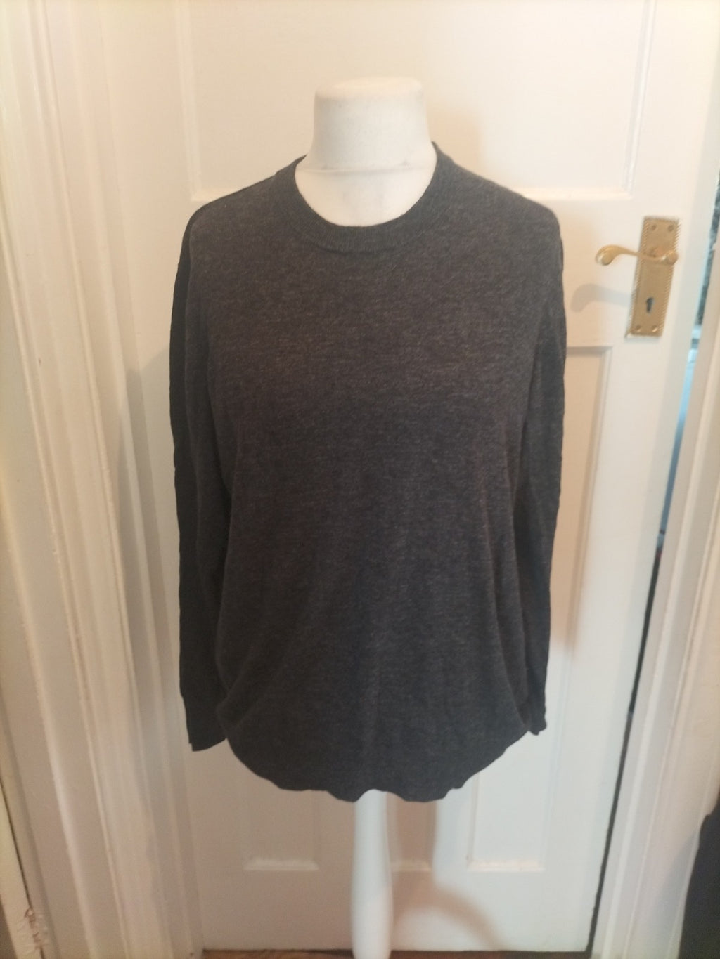 Mens George Size L Black Fleck Pullover Jumper