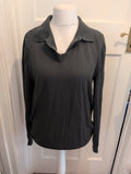 Gap Medium Tall Dark Green Collared Long Sleeve Polo Merino Wool