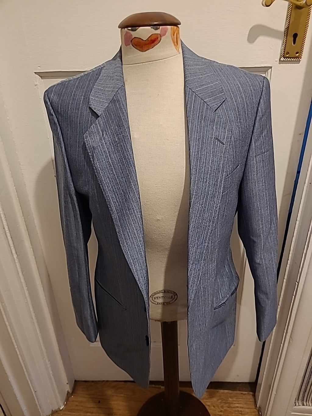 Mens Airliner Tailored By Bäunler Size 38s Blue Mix Long Sleever Blazer Suit