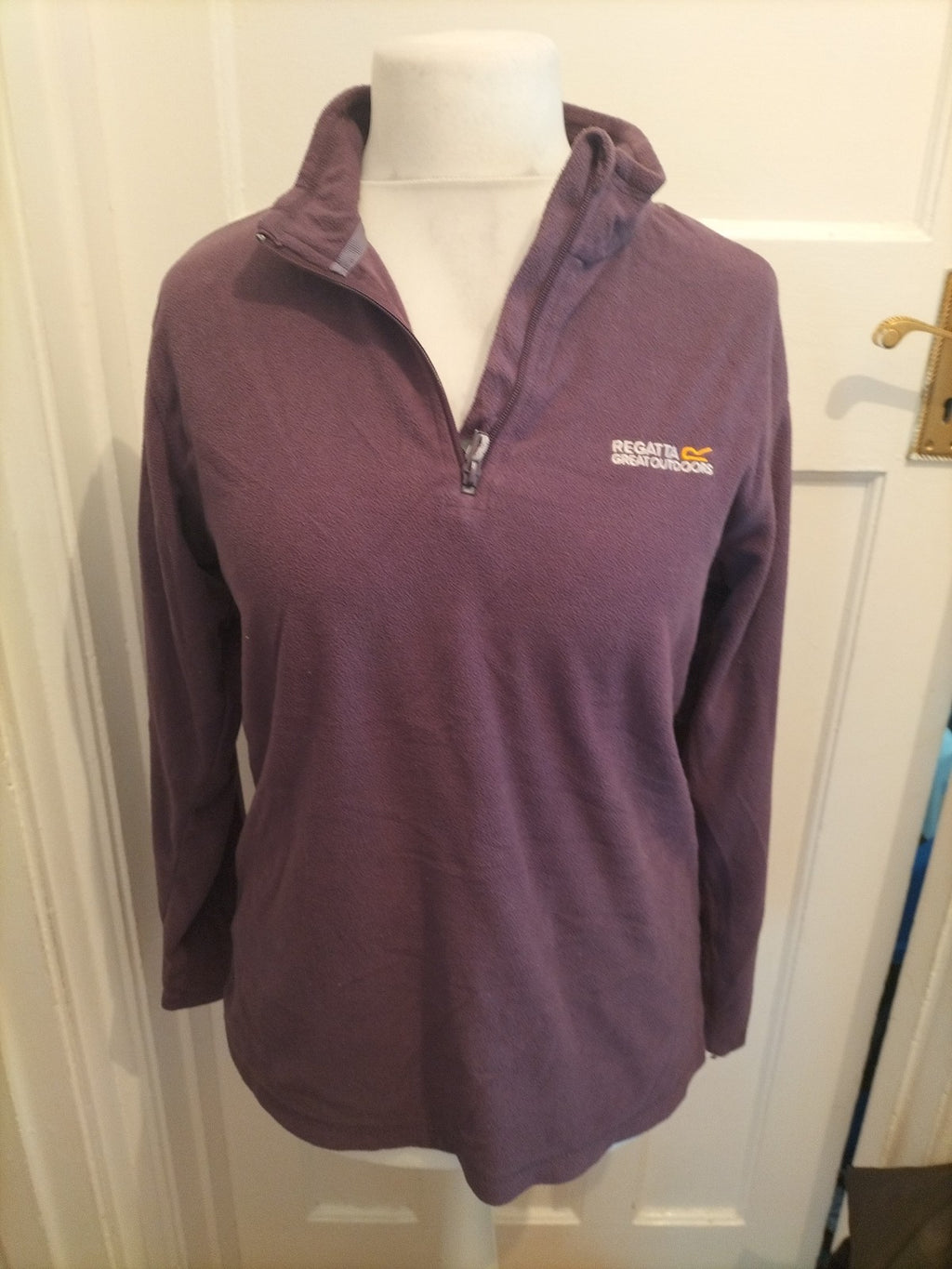 Ladies Regatta Size 14 Purple Collared Pullover Jumper