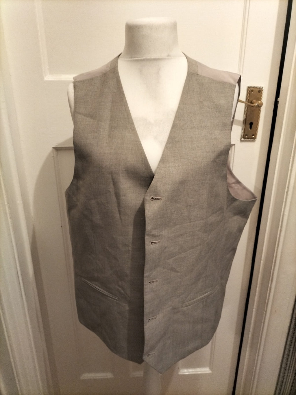 Mwns F&F Tailoring Size 48R Grey Lined Waistcoat