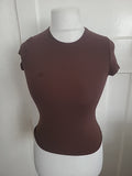 Ladies Katch Me Size 6 Brown Short Sleeved Tshirt
