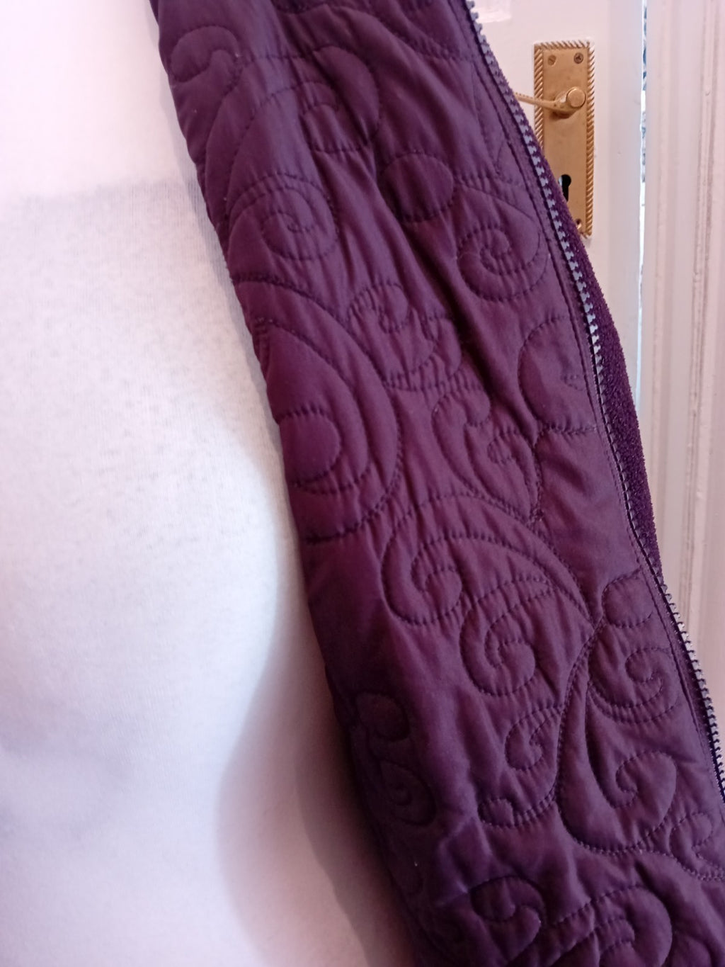 Large Deep Purple Long Sleeve Full Zip Hoodie