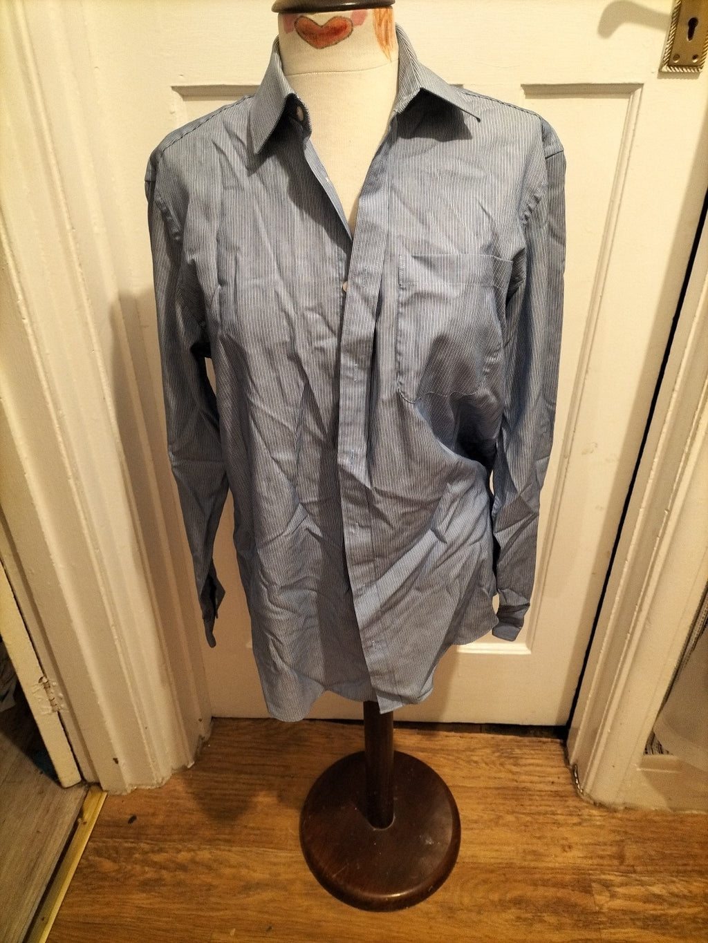 MensMarks And Spencer Pure Cotton Qiuck Iron 15.5in  Crnflwr Mix Long Sleeve...