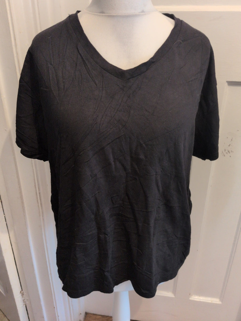 Boohoo 18 Black V Neck T-shirt Short Sleeve