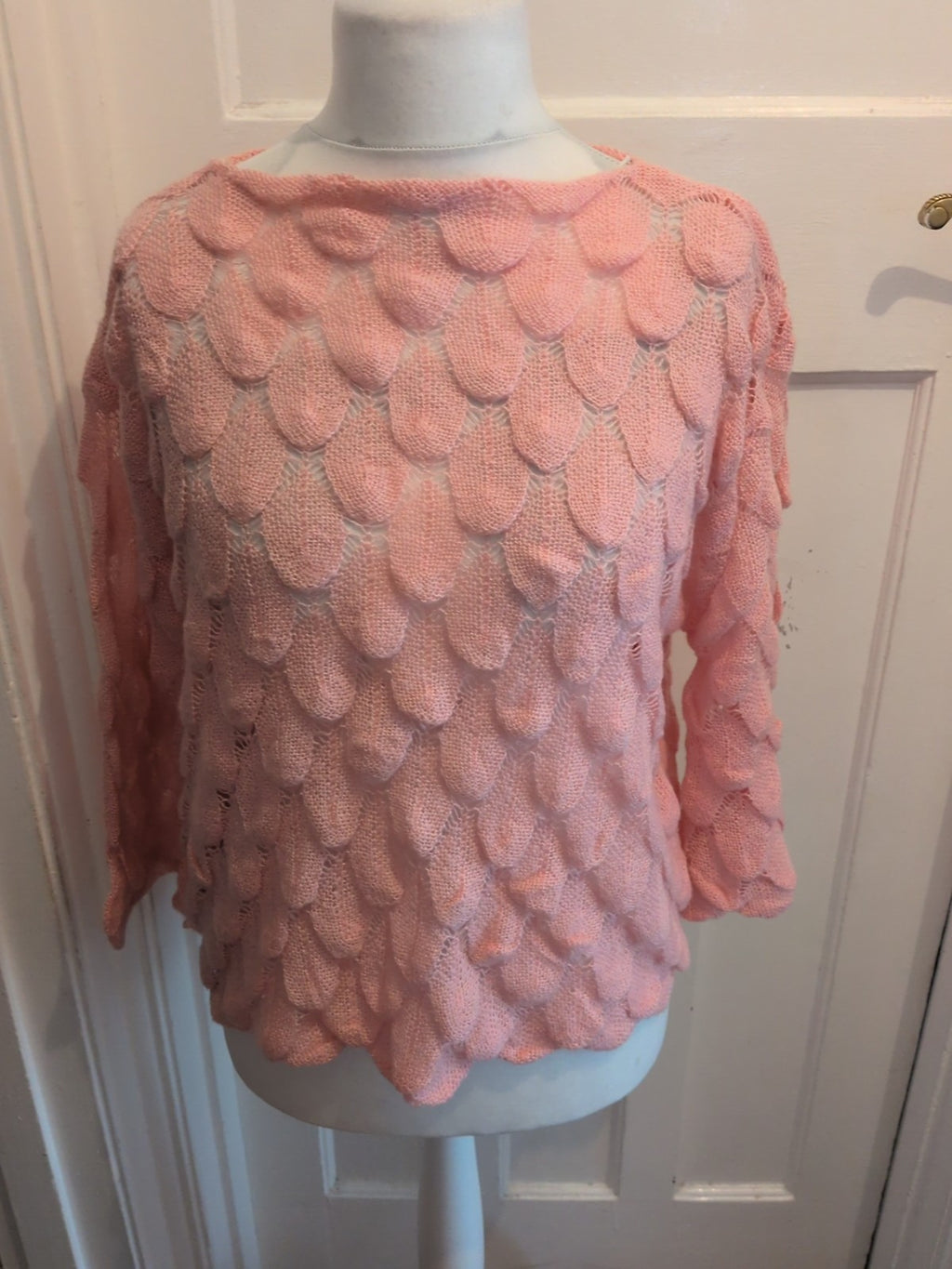 Ladies Pink 3/4 Sleeve Holly Jumper Size Med Free Delivery