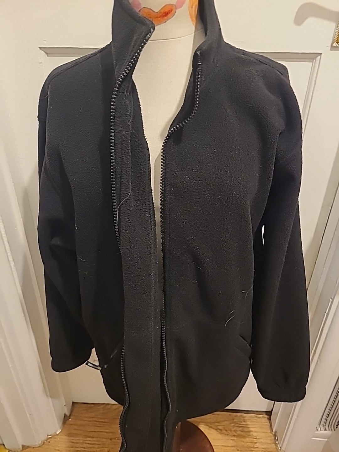 Mens MIG Size XL Black Zip Through Jumper
