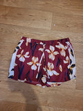 Ladies Pep&Co Size 8-10 Burgundy Floral Elasticated Hot Pants