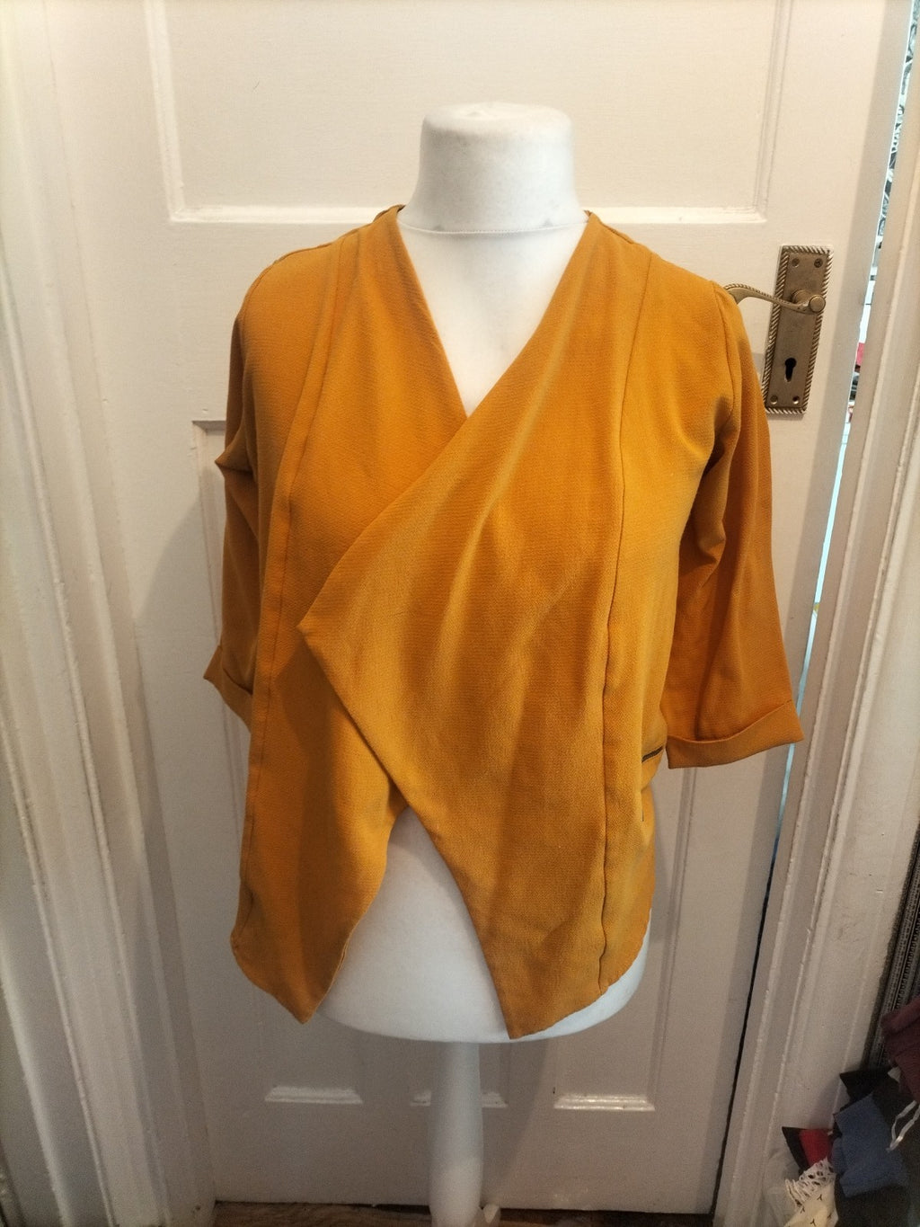 Ladies Select Size 8 Mustard Open Blouse
