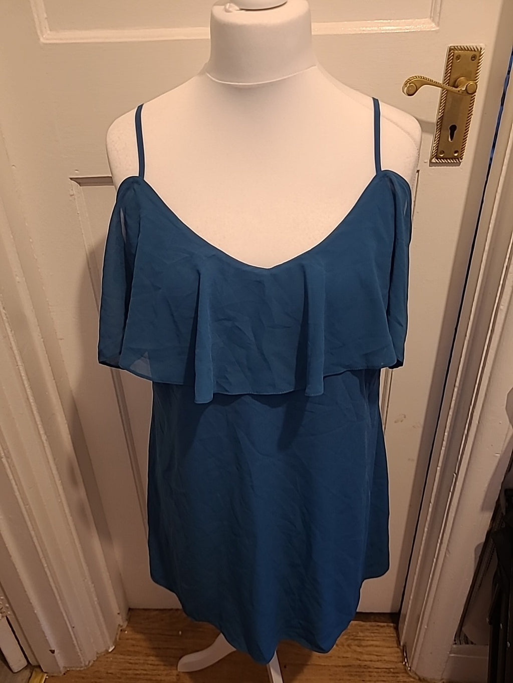 Ladies George Size 14 Teal Strappy Sleeveless Longline Top