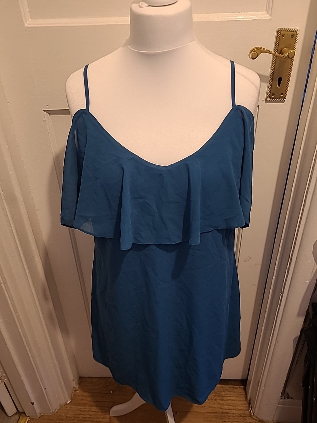Ladies George Size 14 Teal Strappy Sleeveless Longline Top