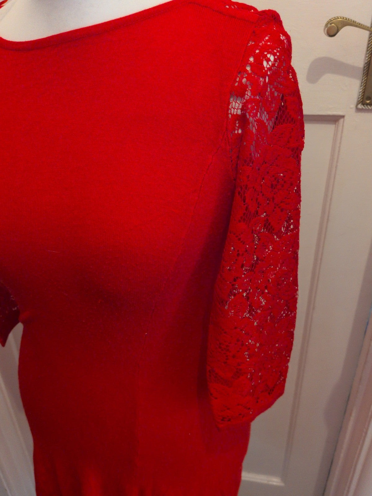 F&F 10 Red Lace Sleeves Dress