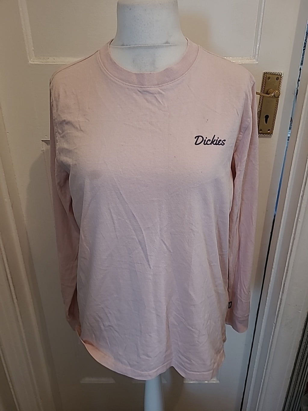 Mens Dickies Size Large Pink Printed Long Sleeved Tshirt(mark On Rear Neck)