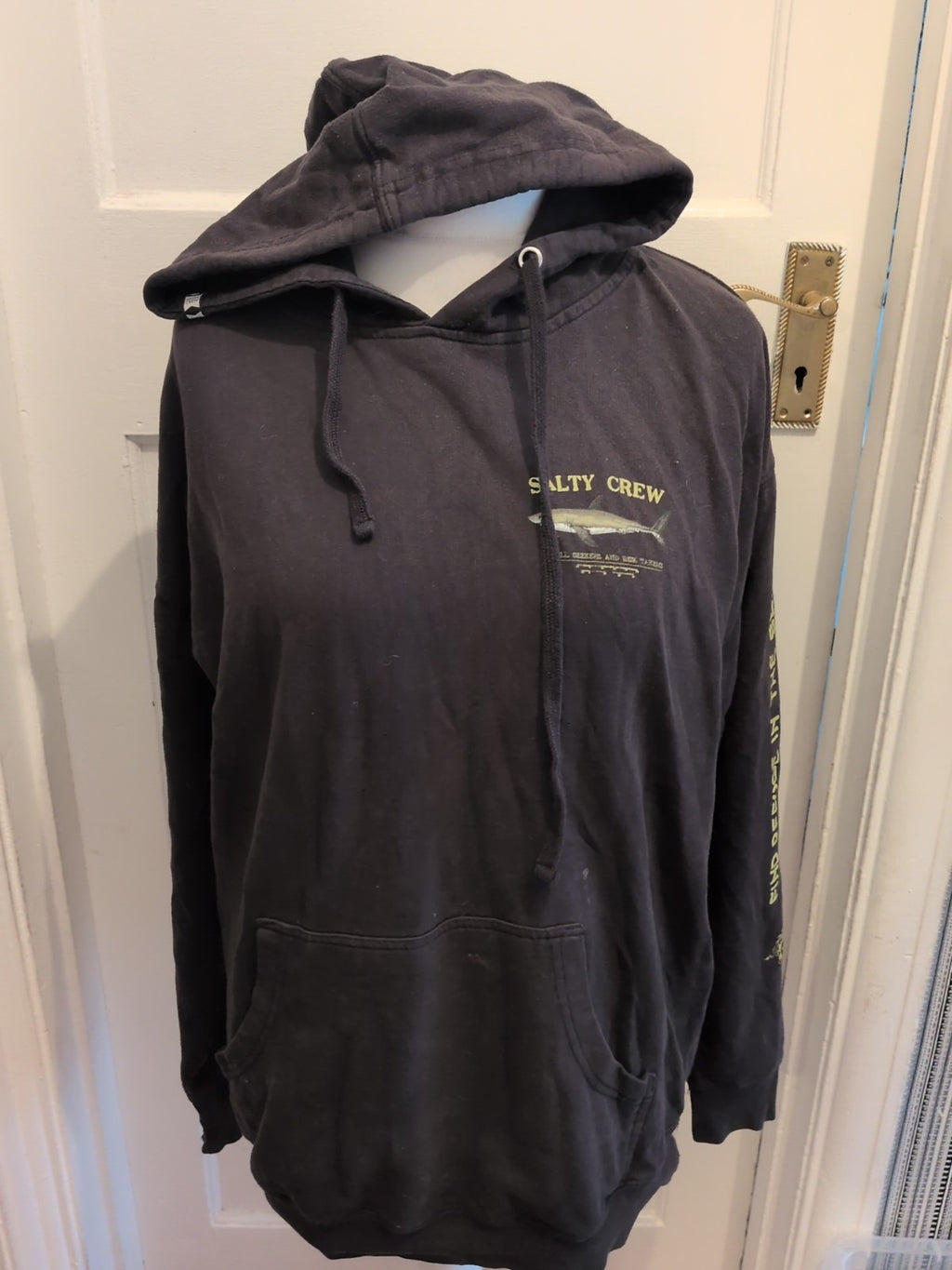 Salty Crew Black Print Long Sleeved Pullover Hoodie
