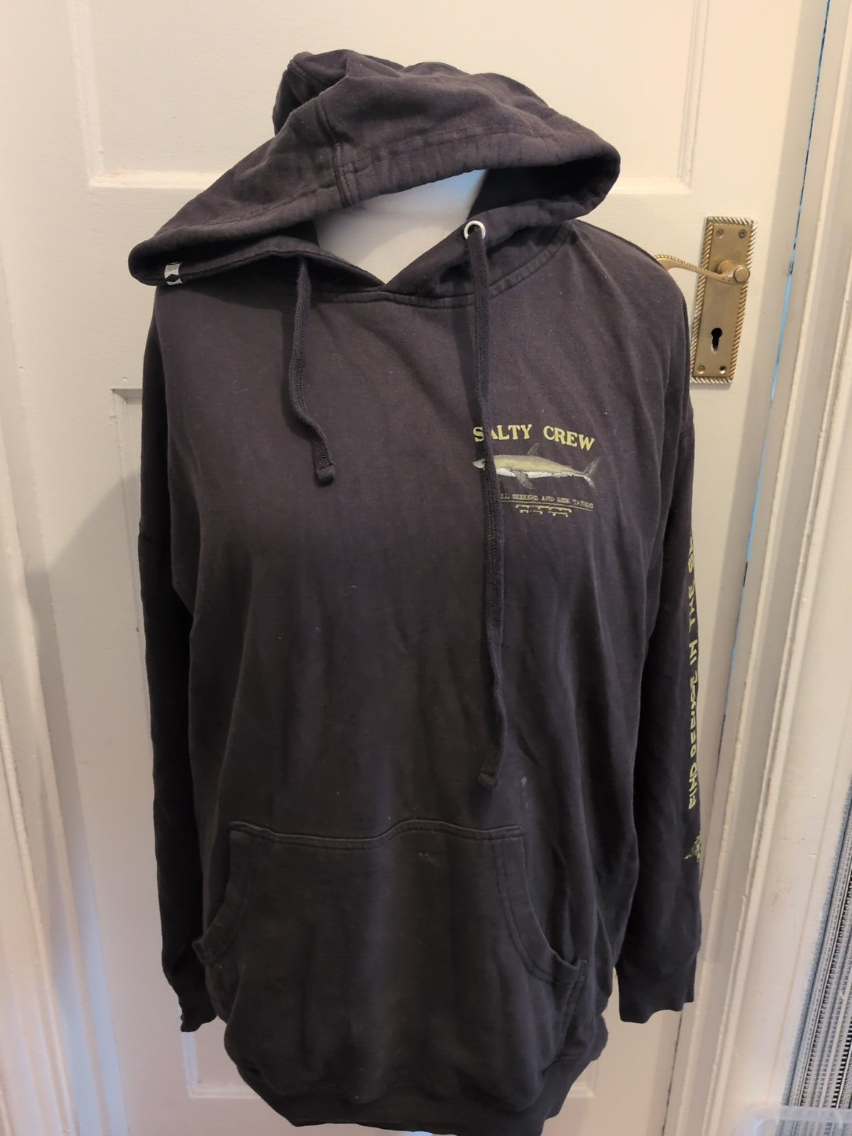 Salty Crew Black Print Long Sleeved Pullover Hoodie