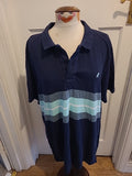 Mens Croxley Size 2XL Navy/Turquoise Short Sleeved Polo