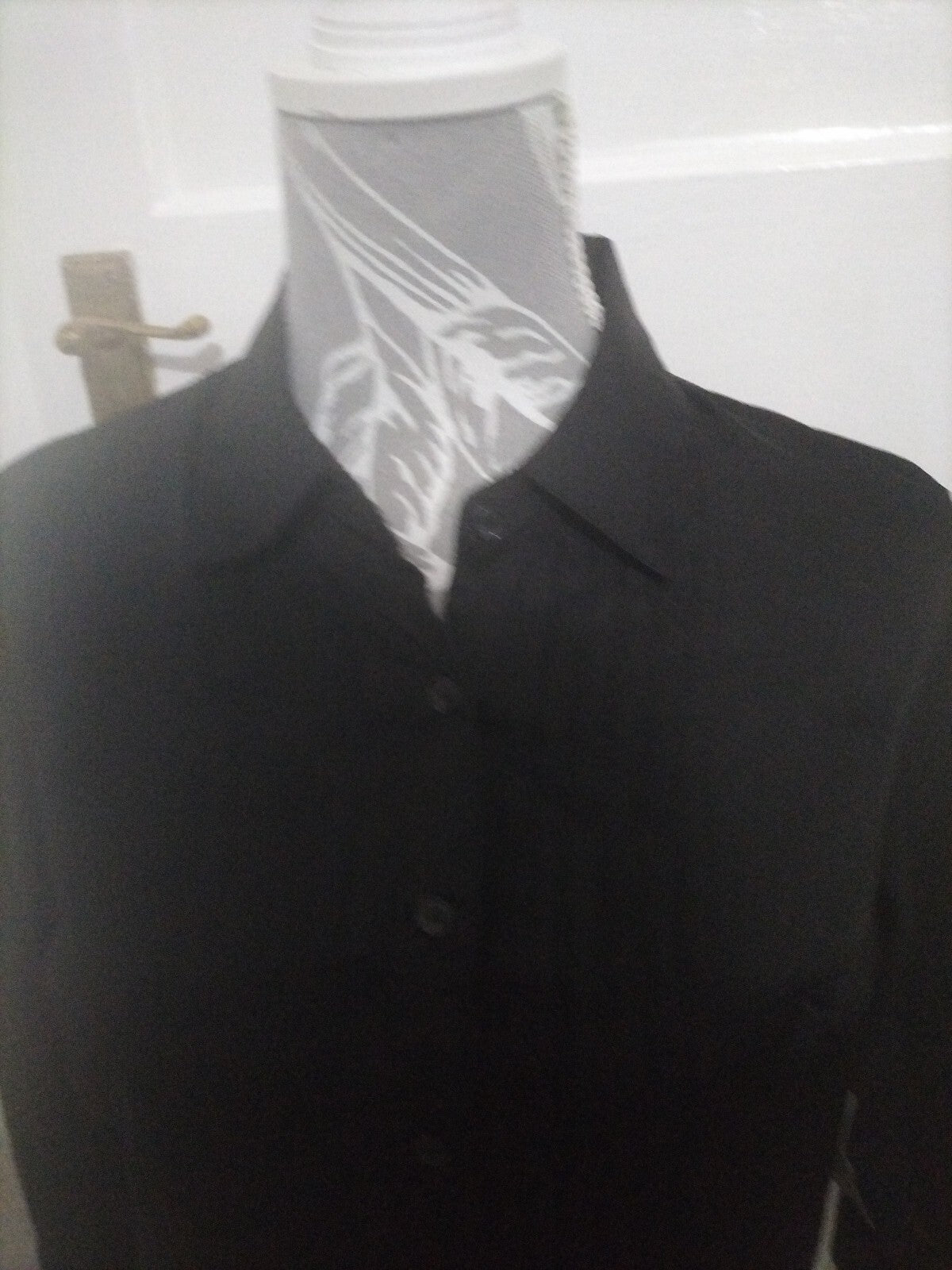 Ladies White Stag Size Small Black Pleated Shirt