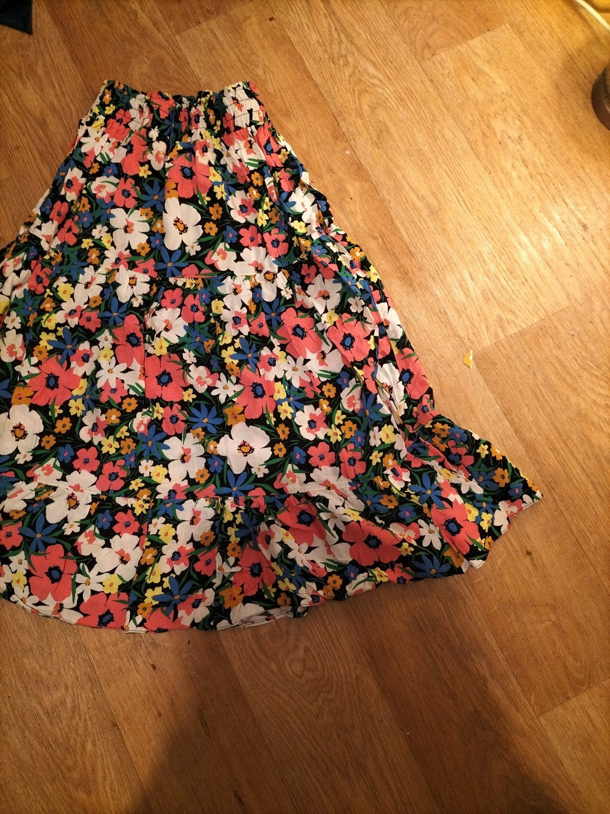 Ladies George Size 8 Multicoloured Floral Elasticated Flare Skirt