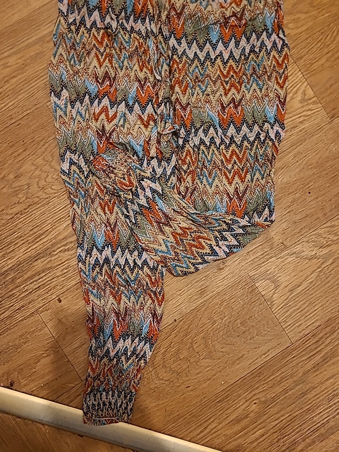 Ladies Quiz Size Small Multicoloured Aztec Elasticated Trousers