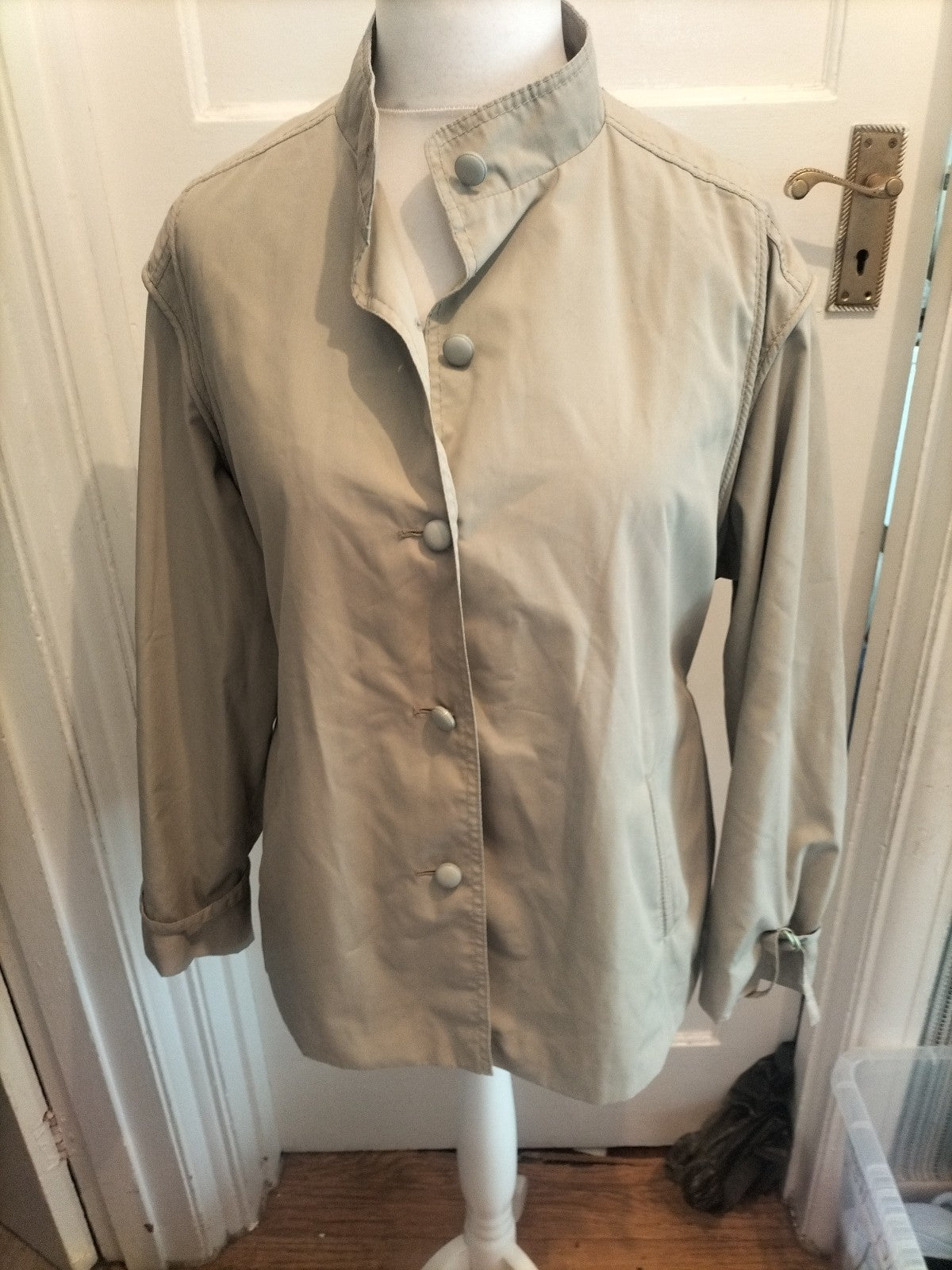 18 Beige Lined Belted Jacket