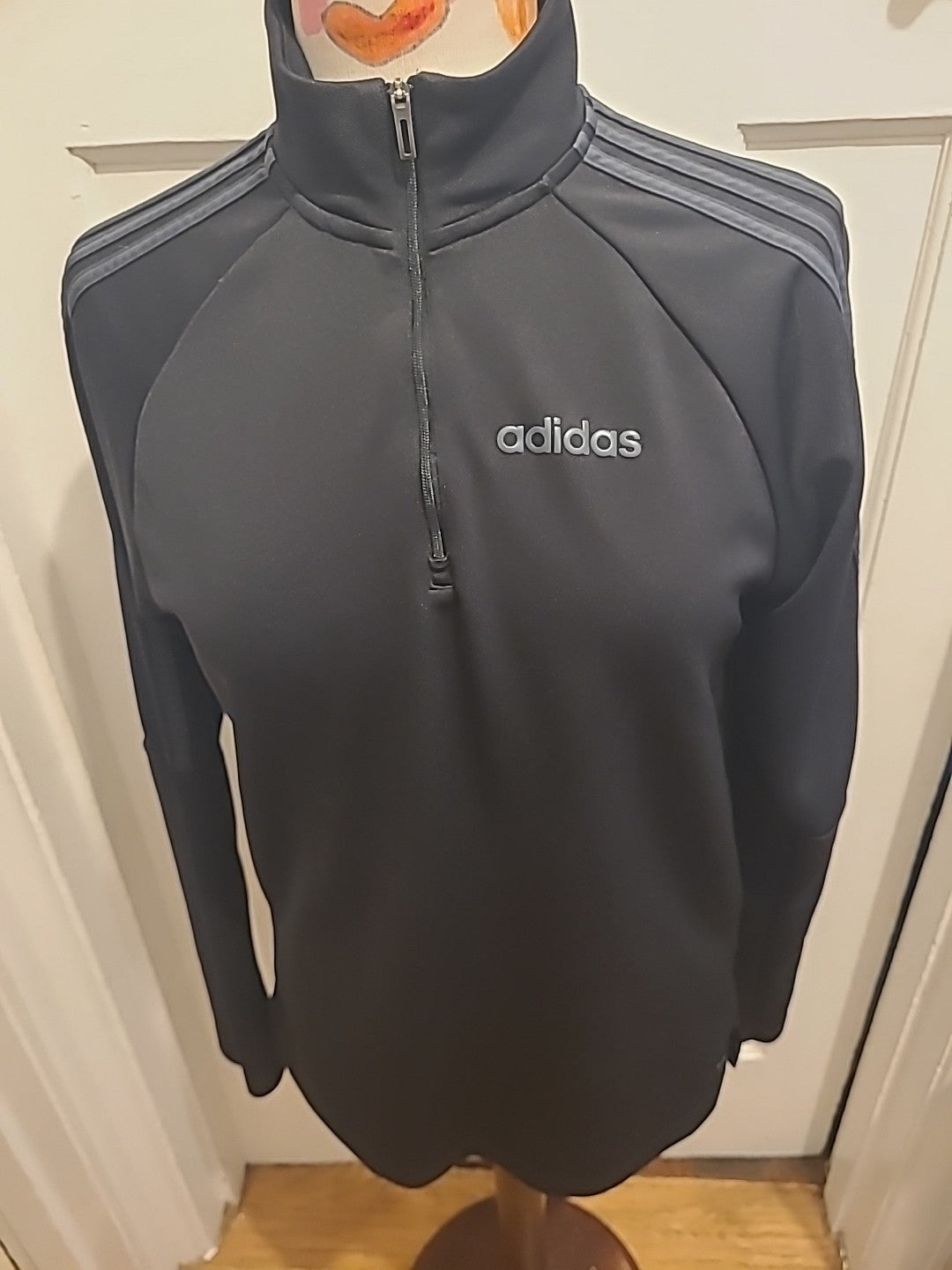 Mens Adidas Size Small Black Long Sleeved Pullover Jumper