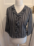 Alex And Co 12 Navy And White striped Long Sleeved Blouse