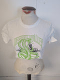 Ladies Prettylittlething Size Small Green And White Printed Crop T-shirt...