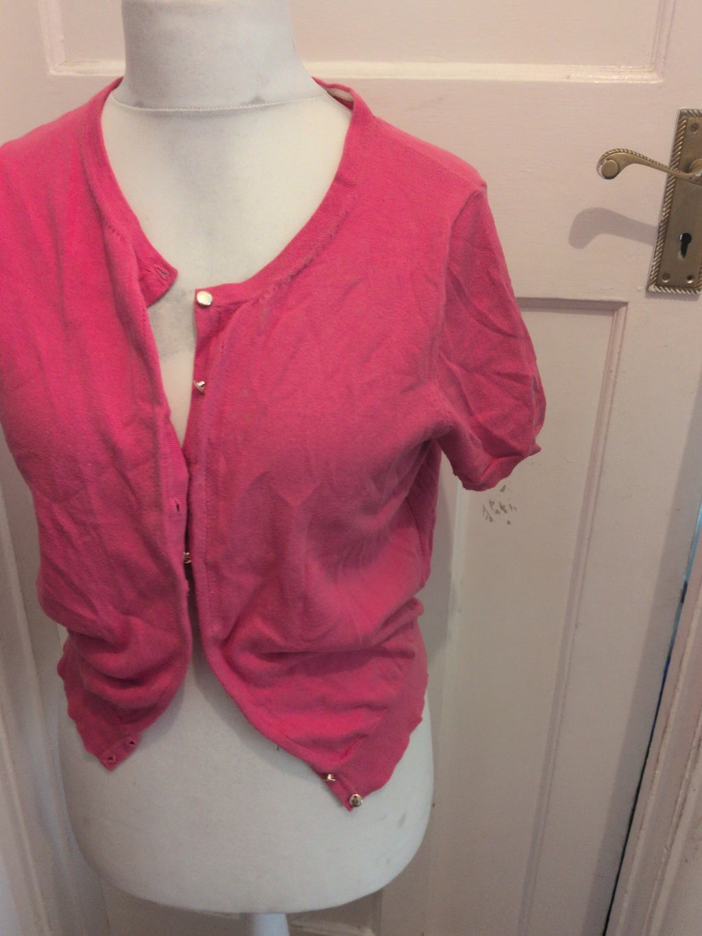 Tu 14 Pink Short Sleeve Buttoned Cardigan