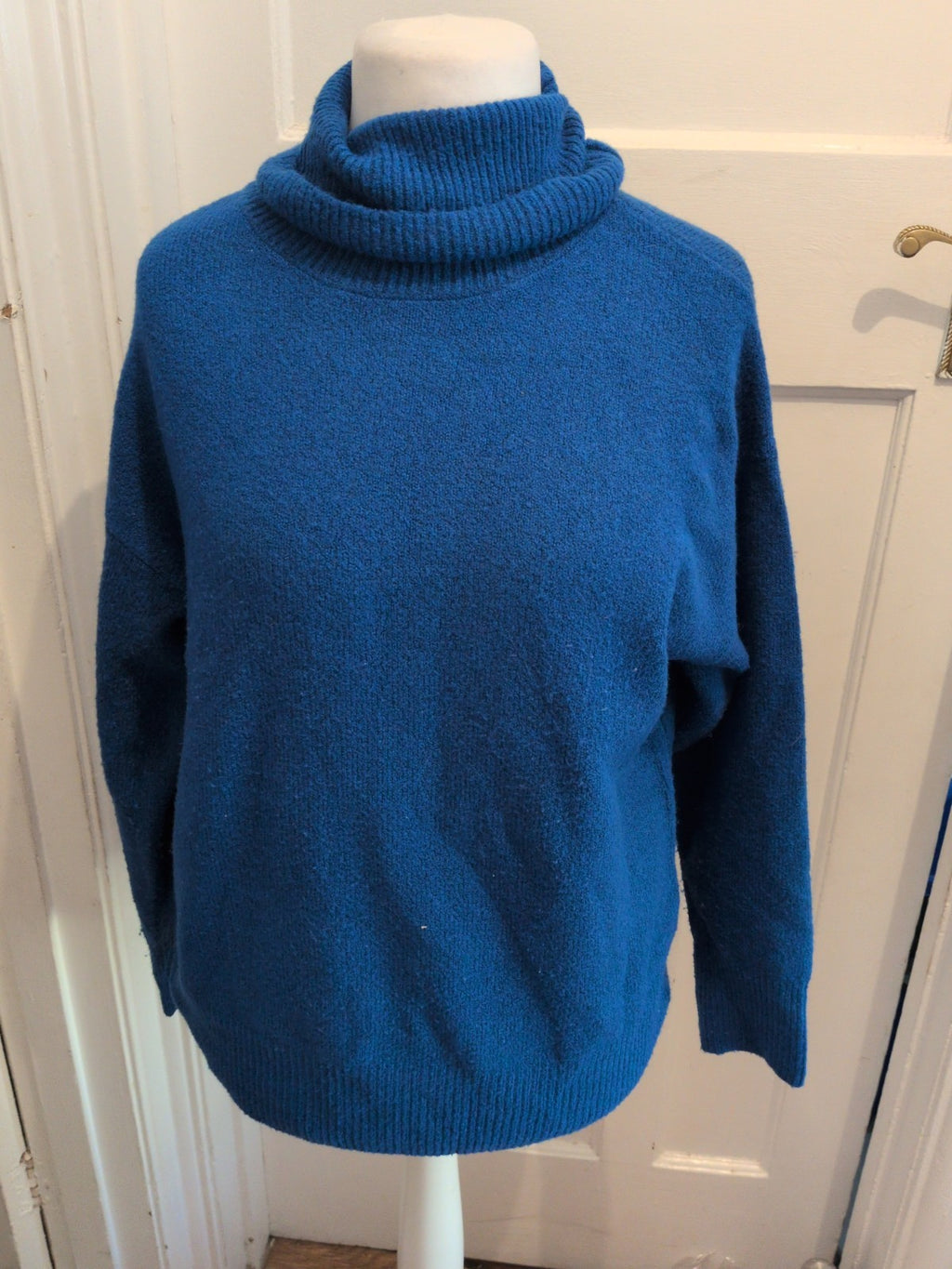 Primark 10-12 Blue High Neck Long Sleeve Oversized Jumper