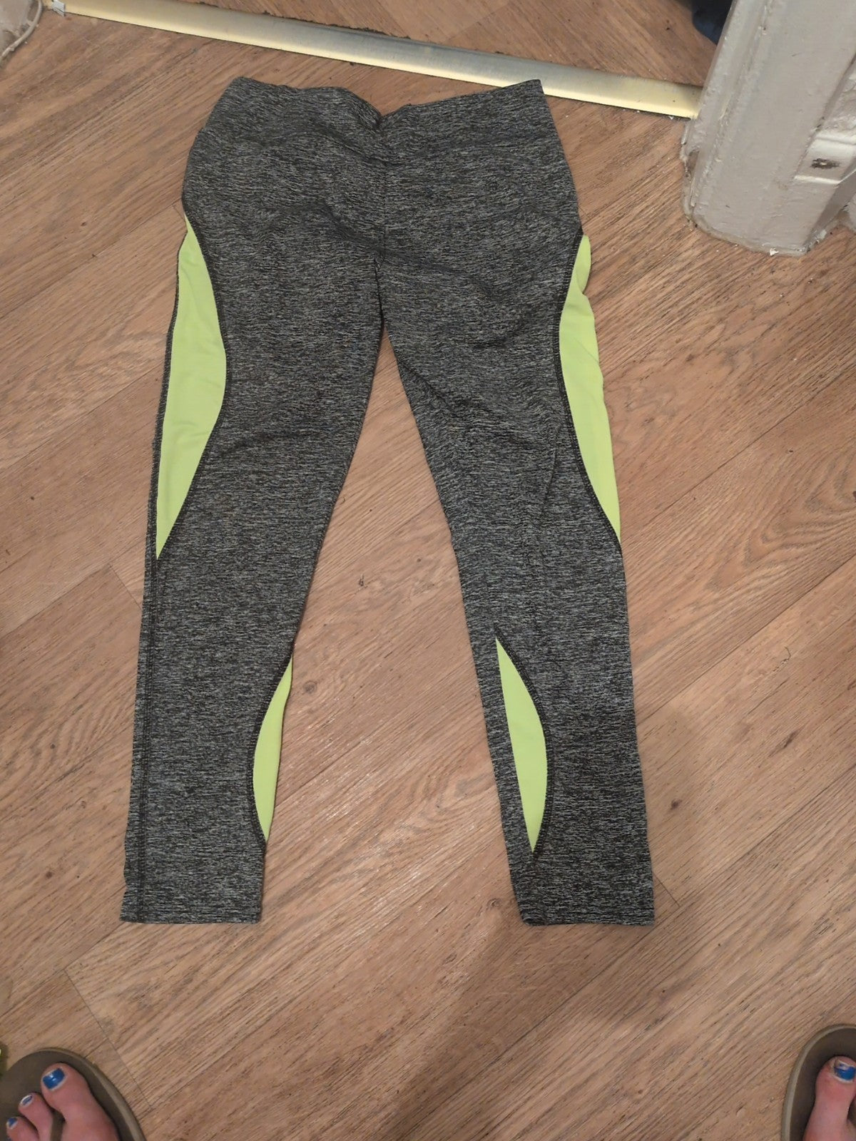L/XL Grey Fleck And Neon Leggings